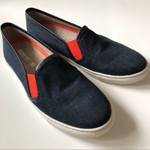 Boden navy denim slip-on shoe, size 39